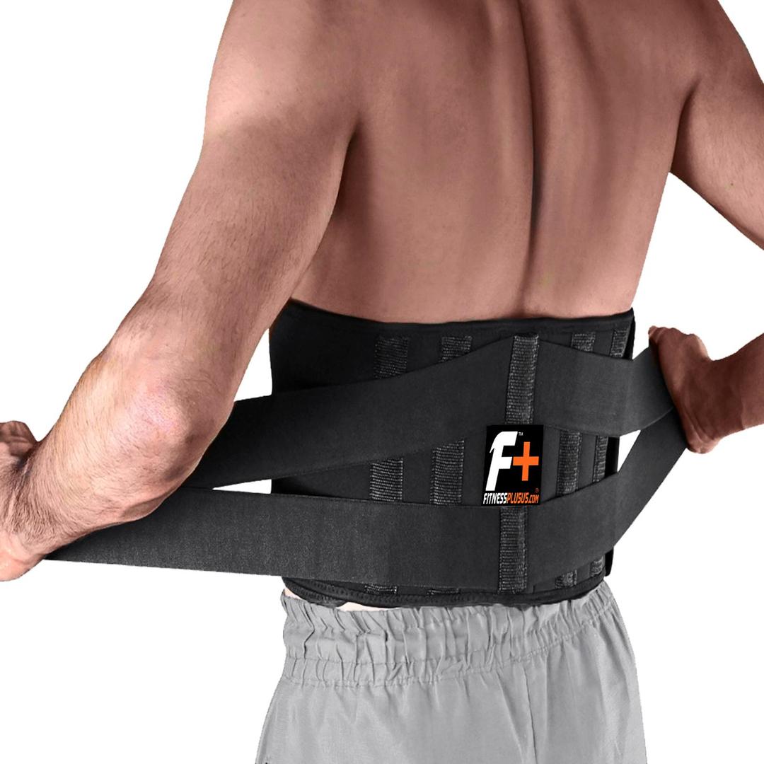 Black Nylon Lumbar Support Belt – Back Brace for Pain Relief (M / L / XL)