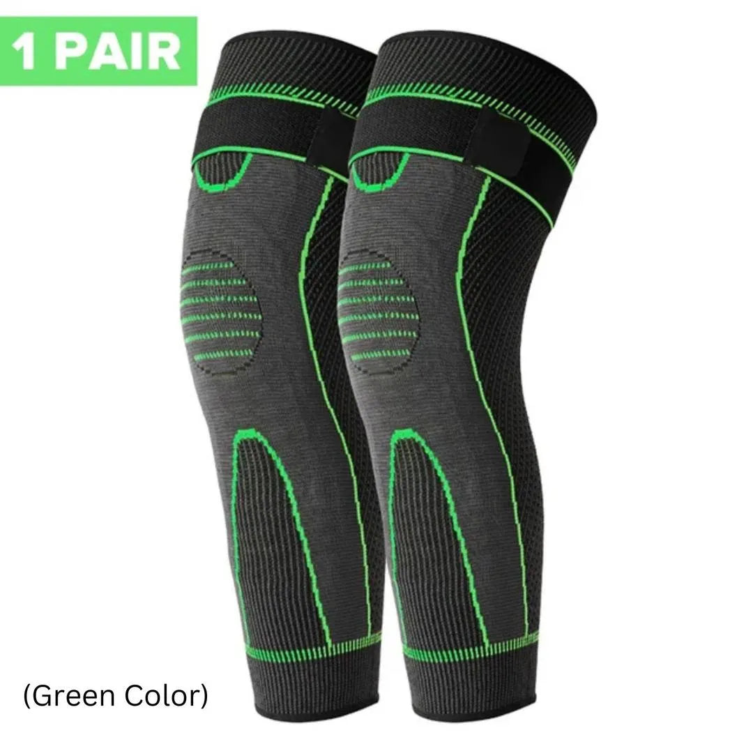 Premium Knee Compression Sleeves – 1 Pair for Gym & Sports (Green / Black)