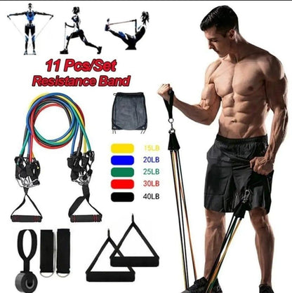 Adjustable Resistance Bands for Home Gym – 11 Pcs Set