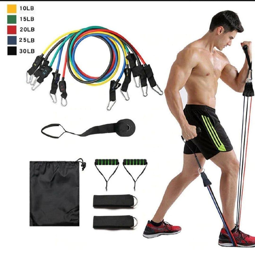 Adjustable Resistance Bands for Home Gym – 11 Pcs Set