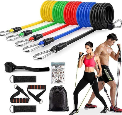 Adjustable Resistance Bands for Home Gym – 11 Pcs Set