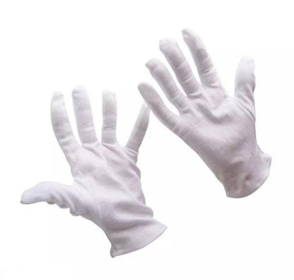 Premium Cotton Cricket Inner Gloves - White Gloves Pair