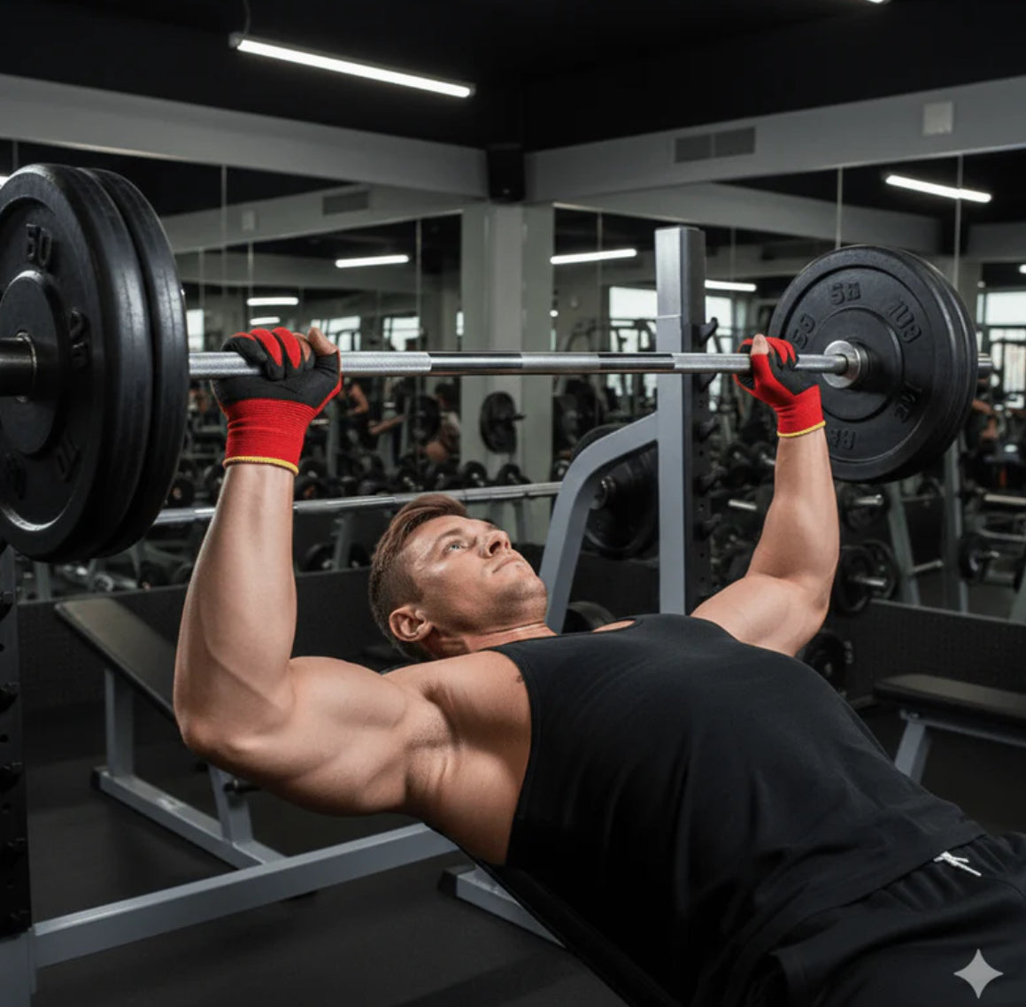 Premium dri-fit black anti-slip gym gloves for weightlifting