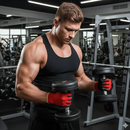 Premium dri-fit black anti-slip gym gloves for weightlifting