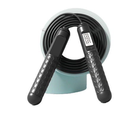 Intelligent Digital Weighted Skipping Rope – Dual-Use With & Without Rope (Black)